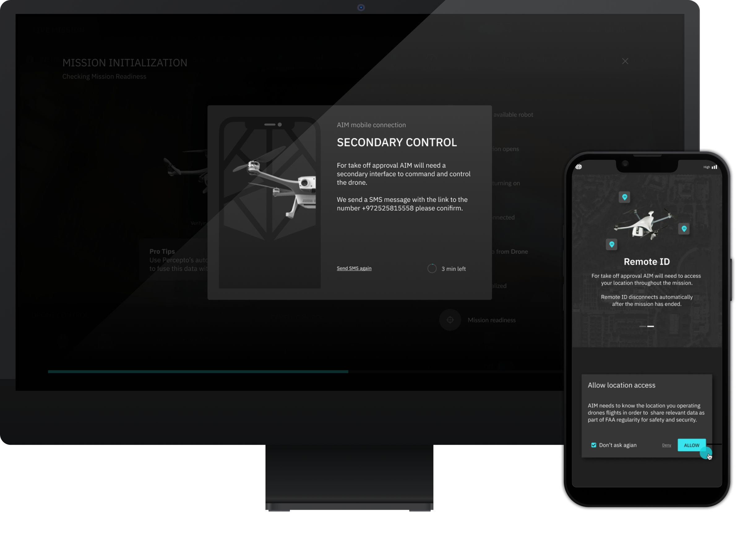AIM design system sheet for Remote ID on desktop and mobile